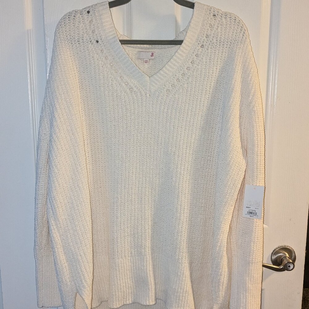 NWT Kohl's SO Brand Cream Chenille Sweater, XXL